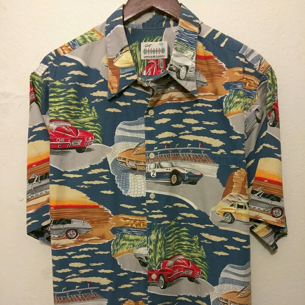 Reyn Spooner Mens XL Hawaiian Classic Car Shirt